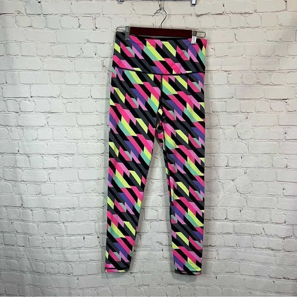 Victoria’s Secret VSX Sport Knockout Leggings Size Medium Neon Multicolor